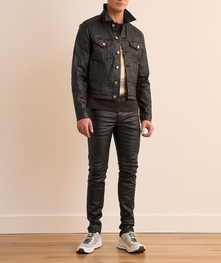 P024 Creased Film Trucker Jacket image 4