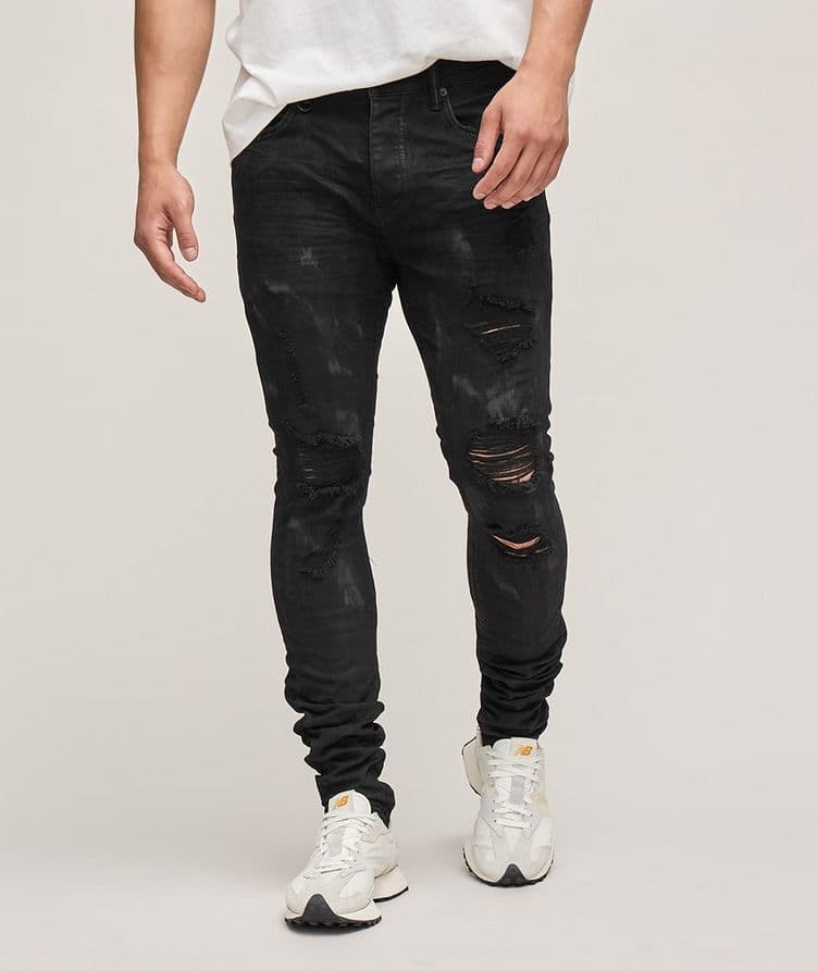 P001 Stretch-Cotton Oil Spill Jeans image 1