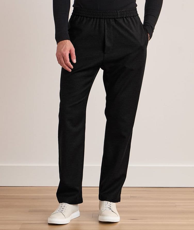 Stretch-Wool Drawstring Pants image 1