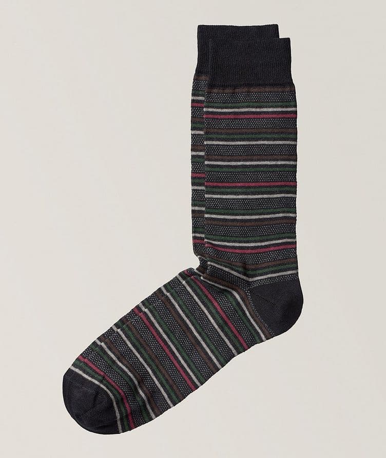 John Striped Stretch-Cotton Socks image 0