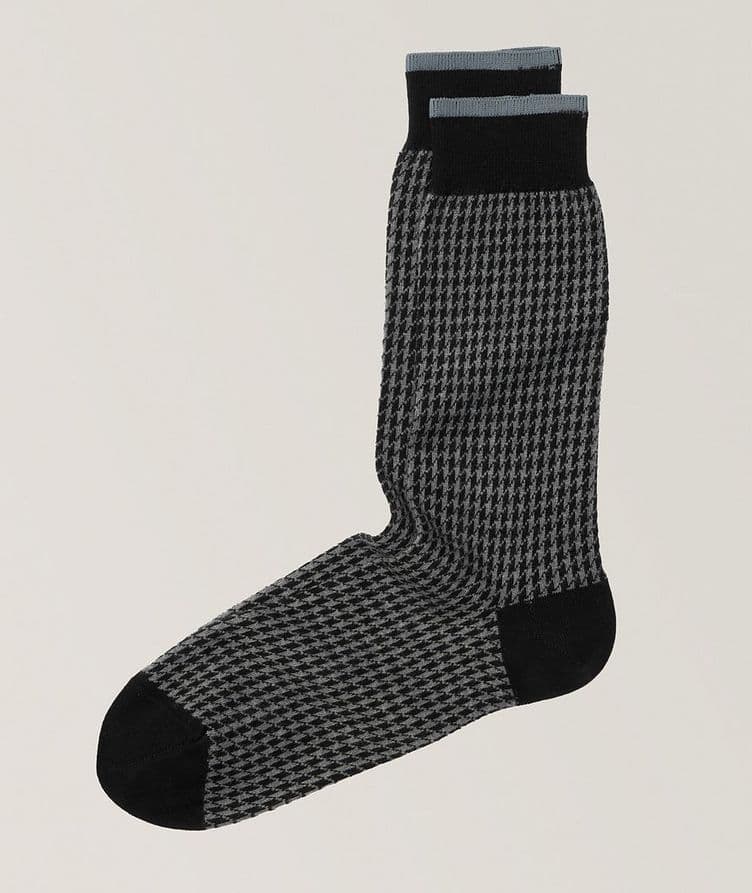 Chaussettes Gianni en coton et en cachemire à pied-de-poule image 0