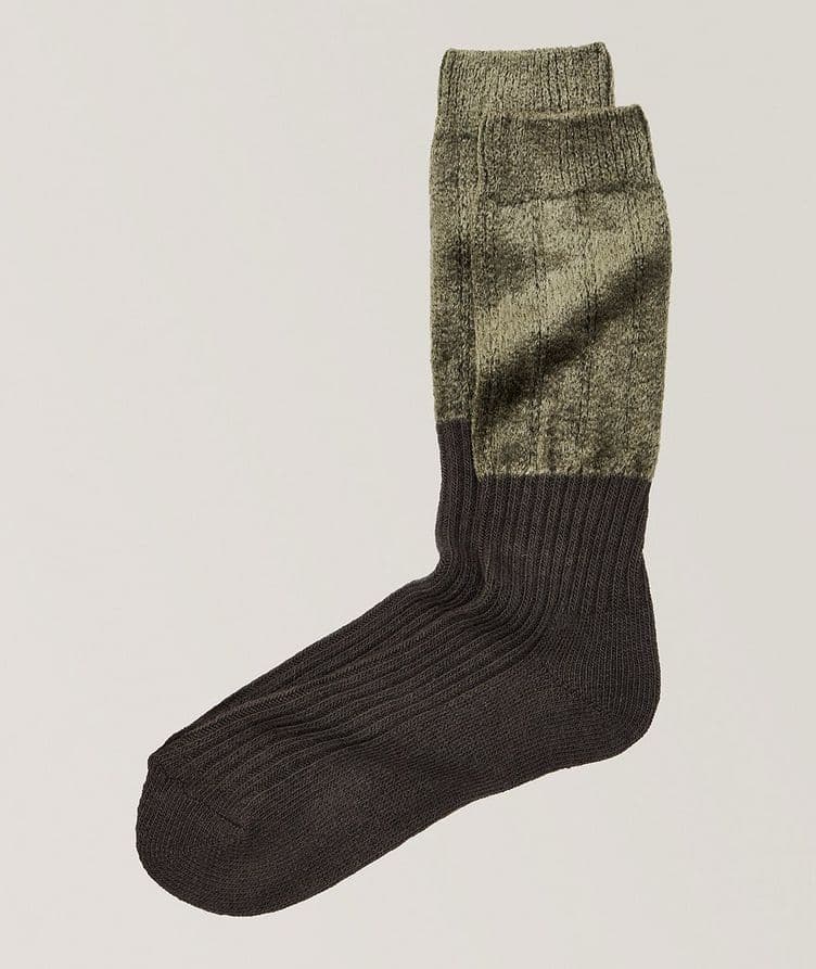 Jim Two-Tone Virgin Wool-Blend Socks image 0