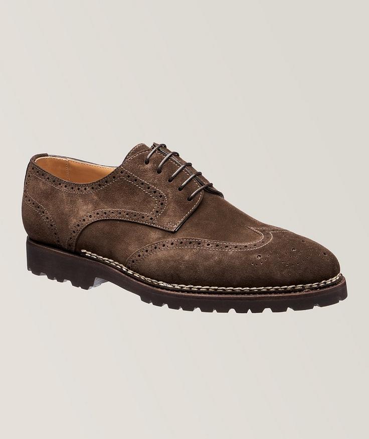 Bontoni Suede Leather Brogue Derbies