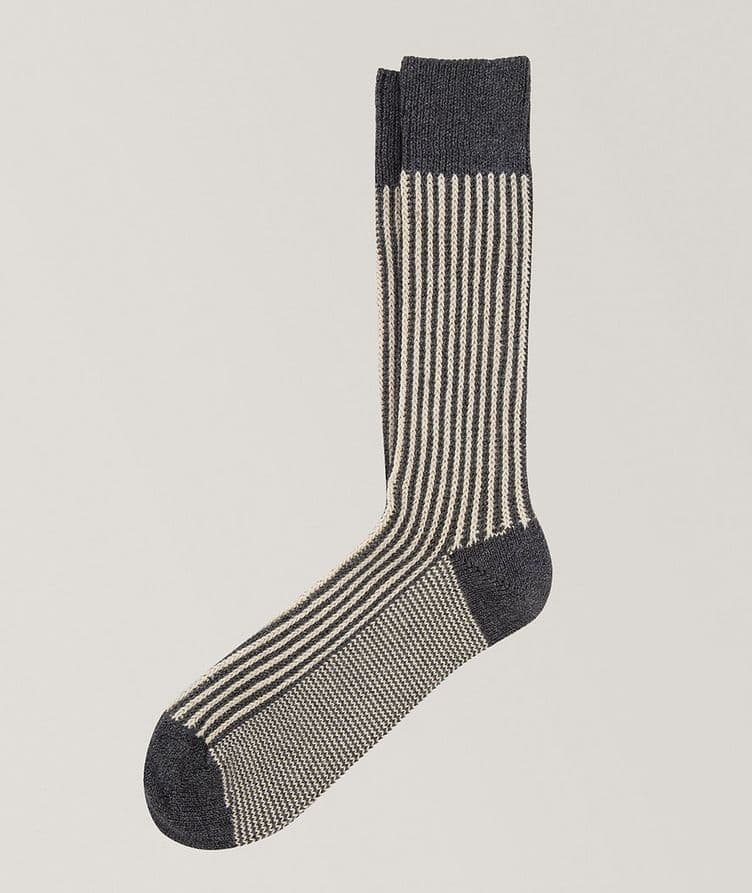 Calze Two-Tone Striped Cotton Socks image 0