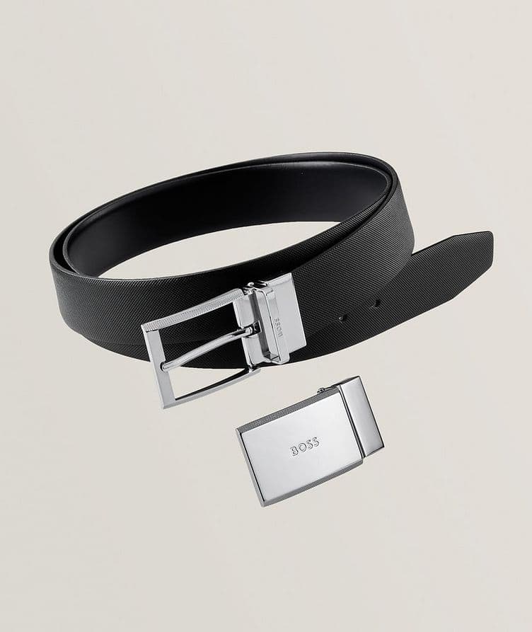 Ensemble-cadeau, ceinture en cuir et boucles carrées image 0