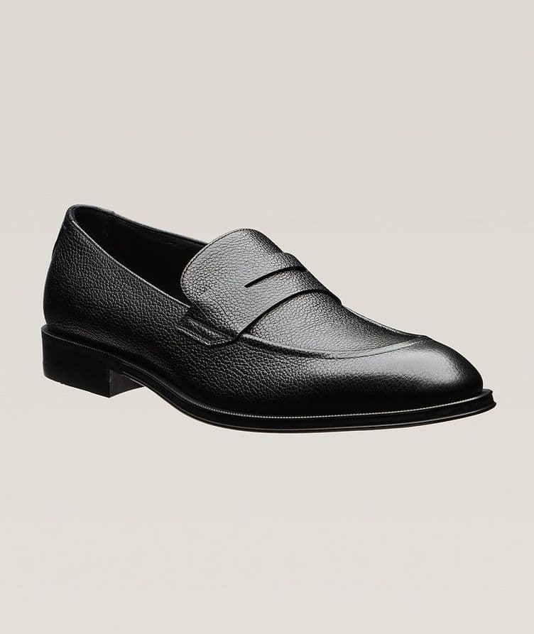 Derrek Grained Leather Penny Loafers image 0