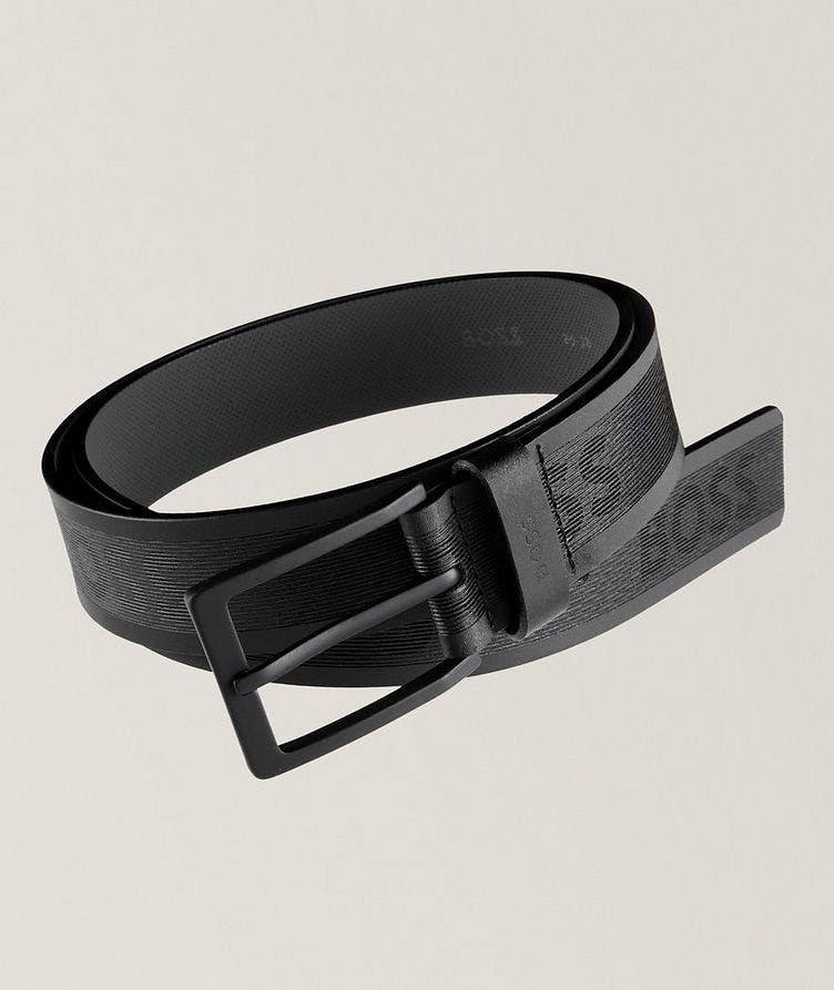 Pary Leather Textured Logo Belt image 0