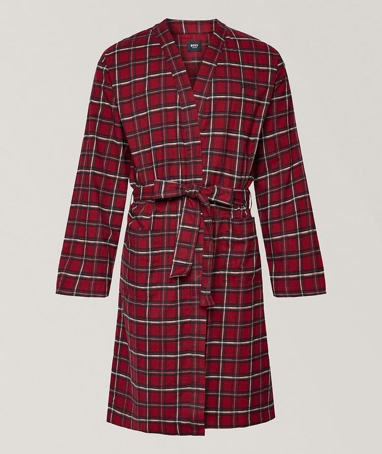 Plaid Stretch-Cotton Holiday Robe image 0