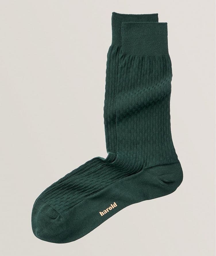 Solid Line Cotton-Blend Socks  image 0