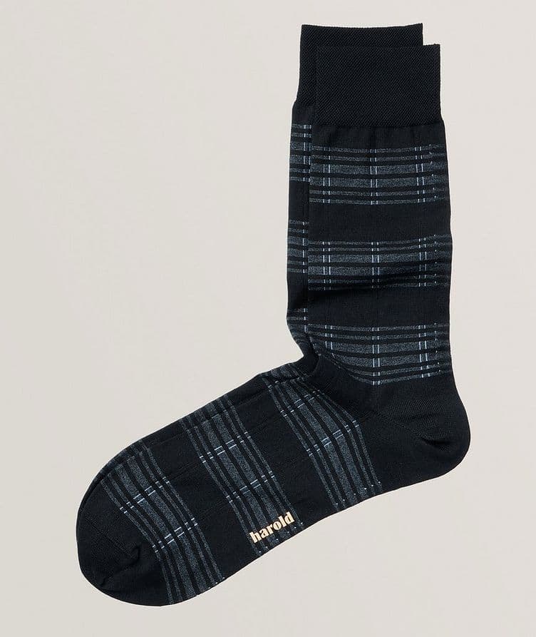 Plaid Cotton-Blend Socks image 0