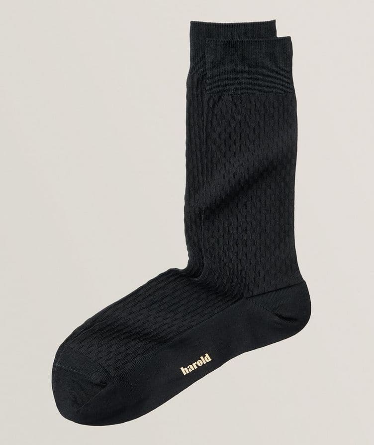 Solid Line Cotton-Blend Socks image 0