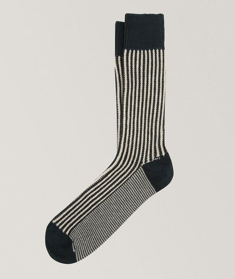 Calze Two-Tone Striped Cotton Socks image 0