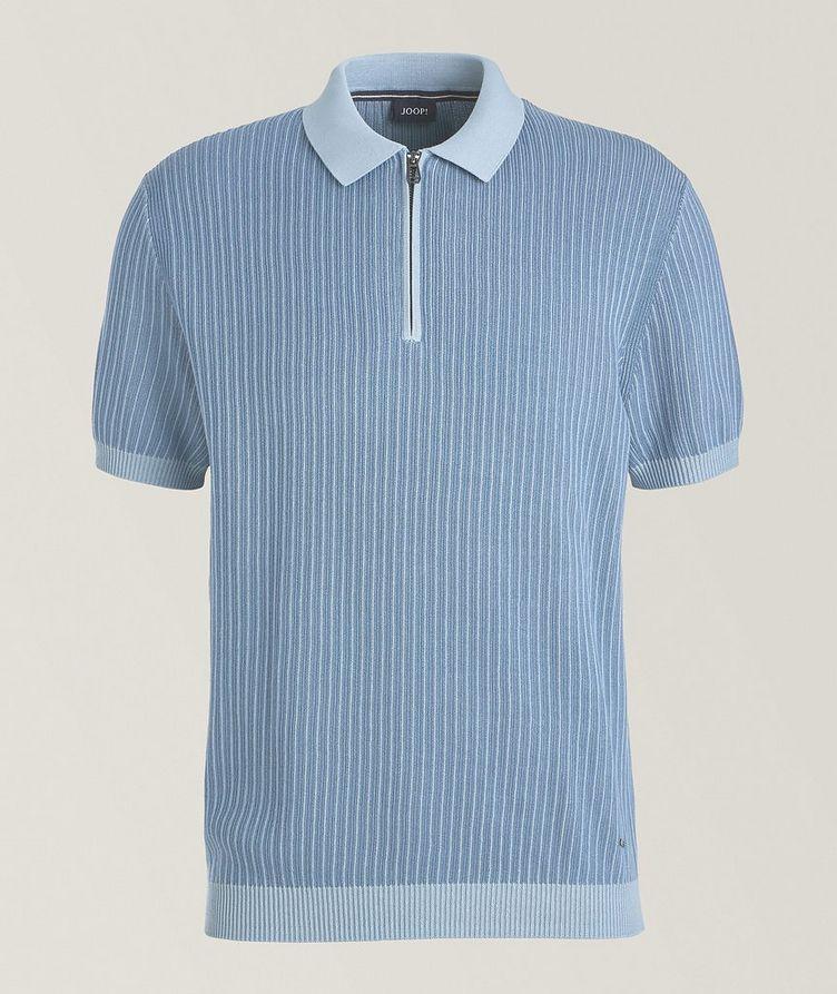 Simeono Quarter-Zip Cotton Ribbed Polo  image 0