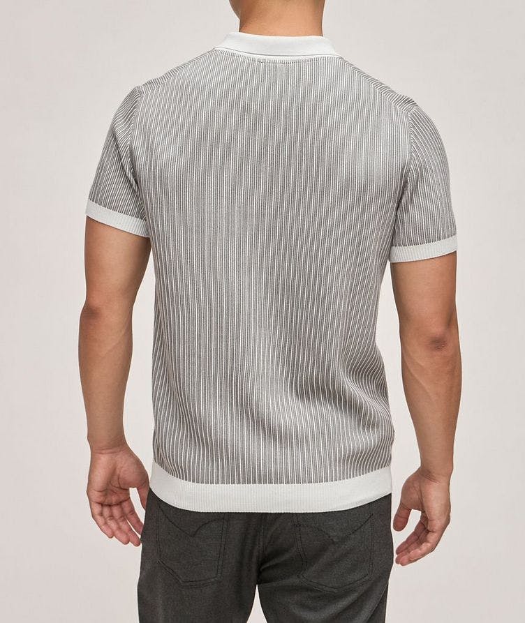 Simeono Quarter-Zip Cotton Ribbed Polo  image 2