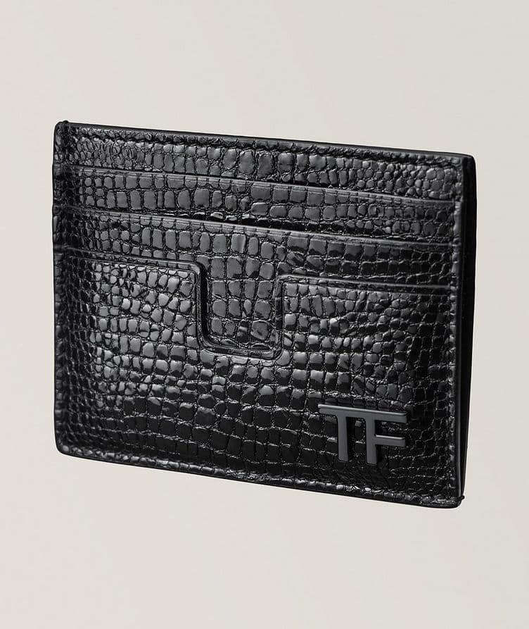 Alligator Print Leather Cardholder  image 0