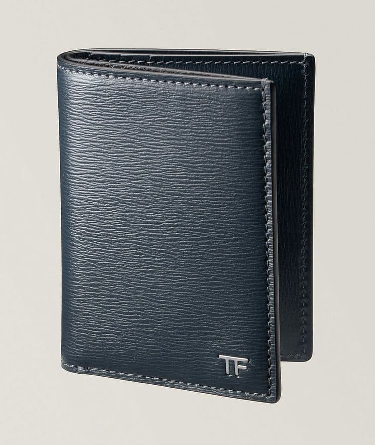 Grain Leather Folding Cardholder image 0