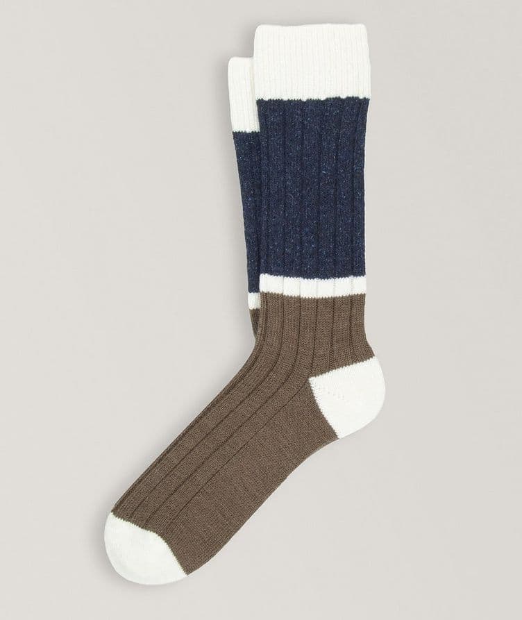 Ovre Colourblock Wool-Blend Socks image 0