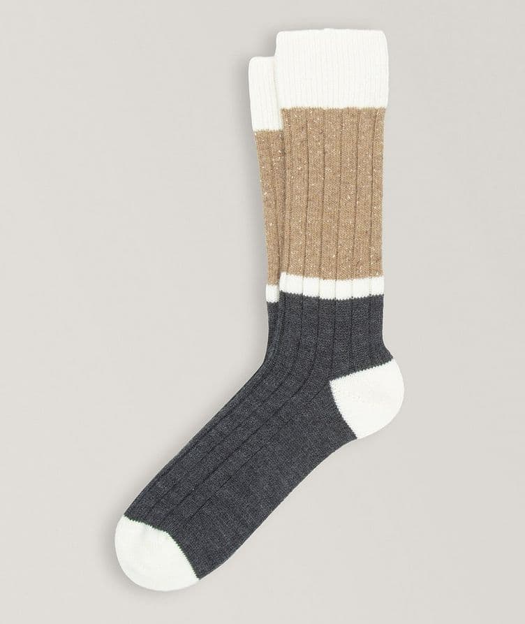 Ovre Colourblock Wool-Blend Socks image 0