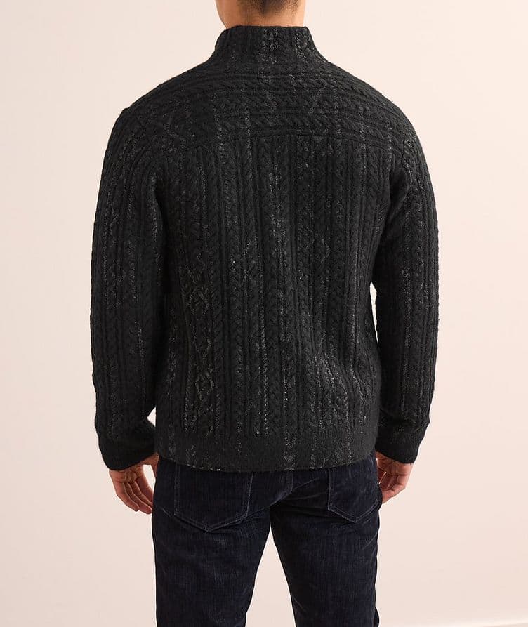 Faux Fur-Lined Cable Knit Sweater image 2