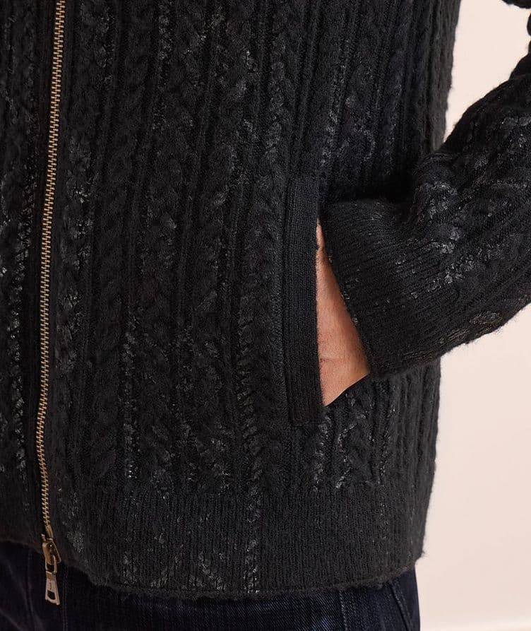 Faux Fur-Lined Cable Knit Sweater image 4