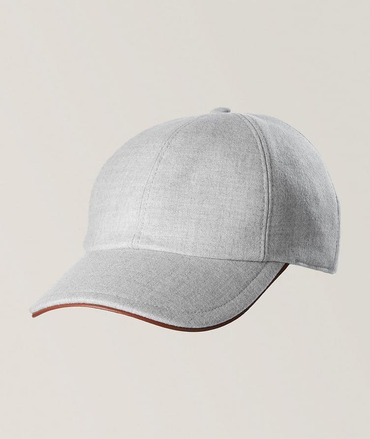 Leather Trim Wool Baseball Cap image 0