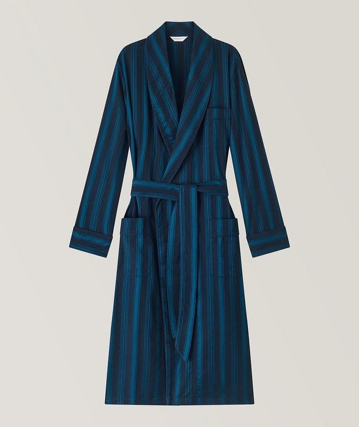 Derek Rose Striped Cotton Robe 