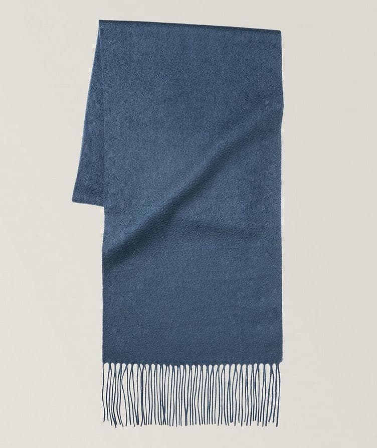 Solid Cashmere Fringed Scarf image 0