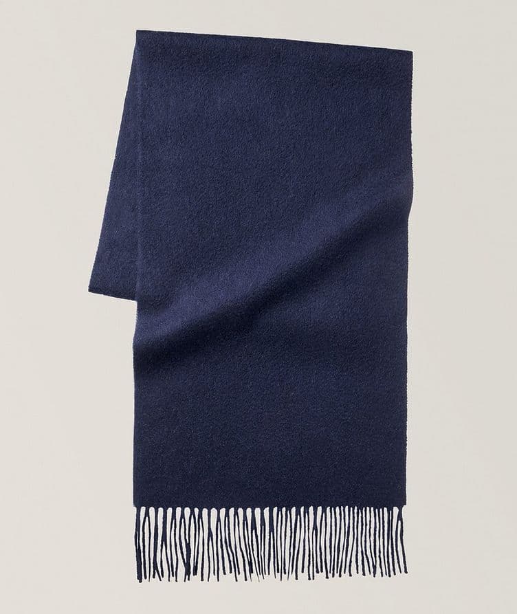 Solid Cashmere Fringed Scarf image 0