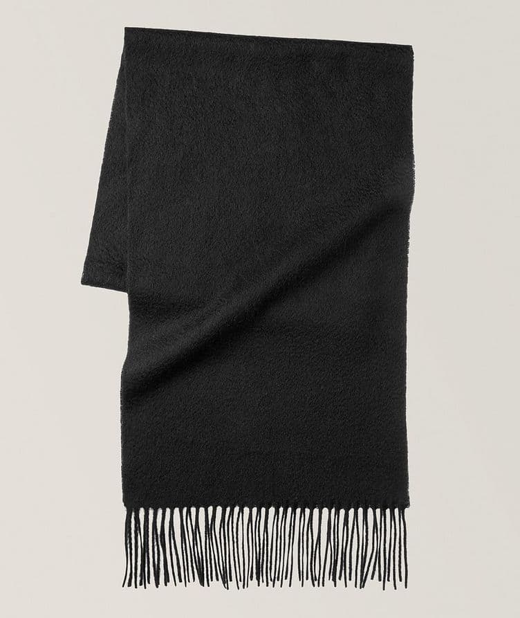 Solid Cashmere Fringed Scarf image 0