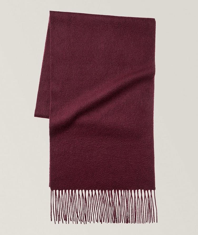 Solid Cashmere Fringed Scarf image 0