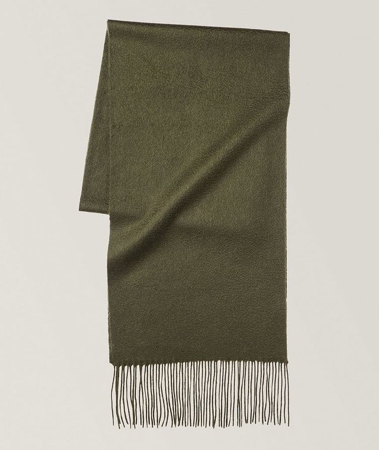 Solid Cashmere Fringed Scarf image 0