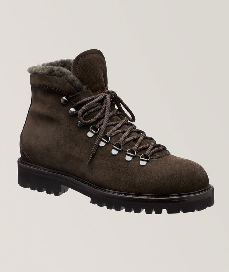 Suede Fur-Lined Hiker Boots image 0