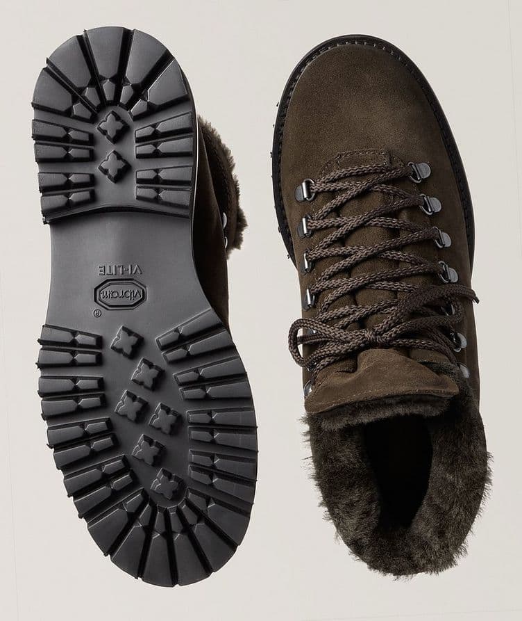 Suede Fur-Lined Hiker Boots image 2