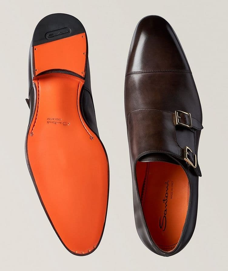 Carter Leather Double Monk-Strap Shoes image 2