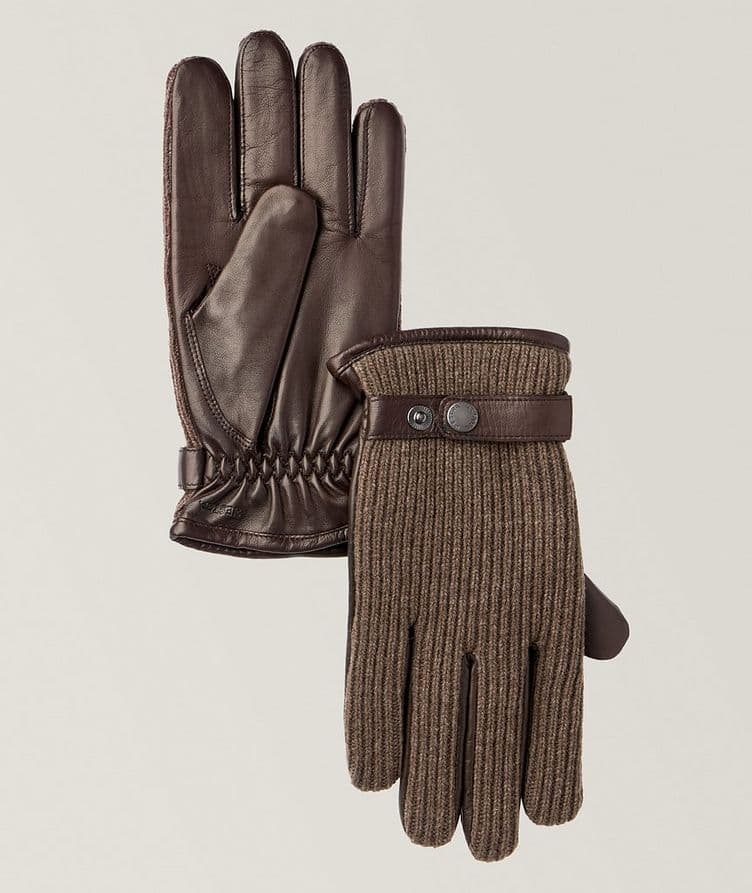 Christopher Wool-Blend & Leather Gloves image 0