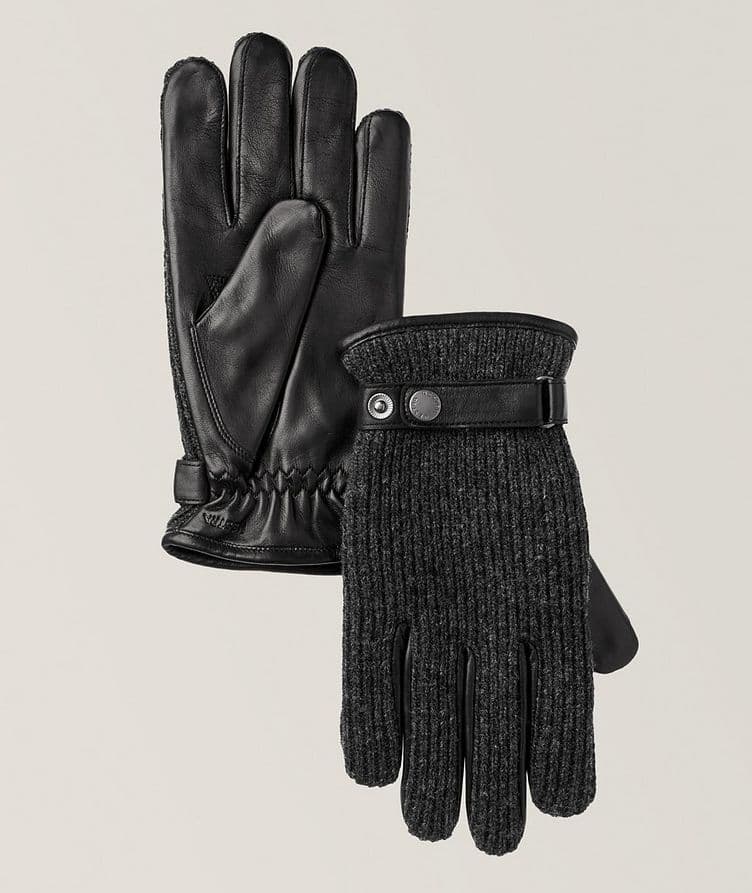 Christopher Wool-Blend & Leather Gloves image 0