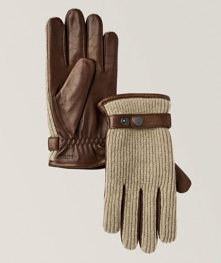 Christopher Wool-Blend & Leather Gloves image 0