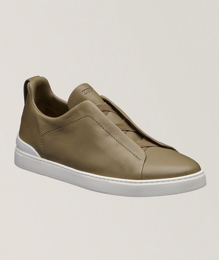 Zegna Chaussure sport en cuir Secondskin, collection Triple Stitch