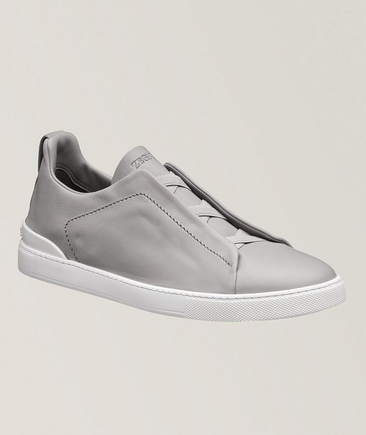 Zegna Leather Triple Stitch Sneakers