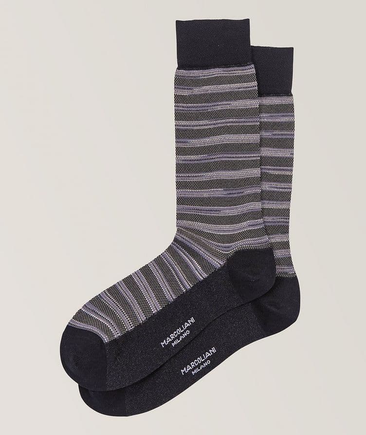 Striped Cotton Blend Crew Socks image 0