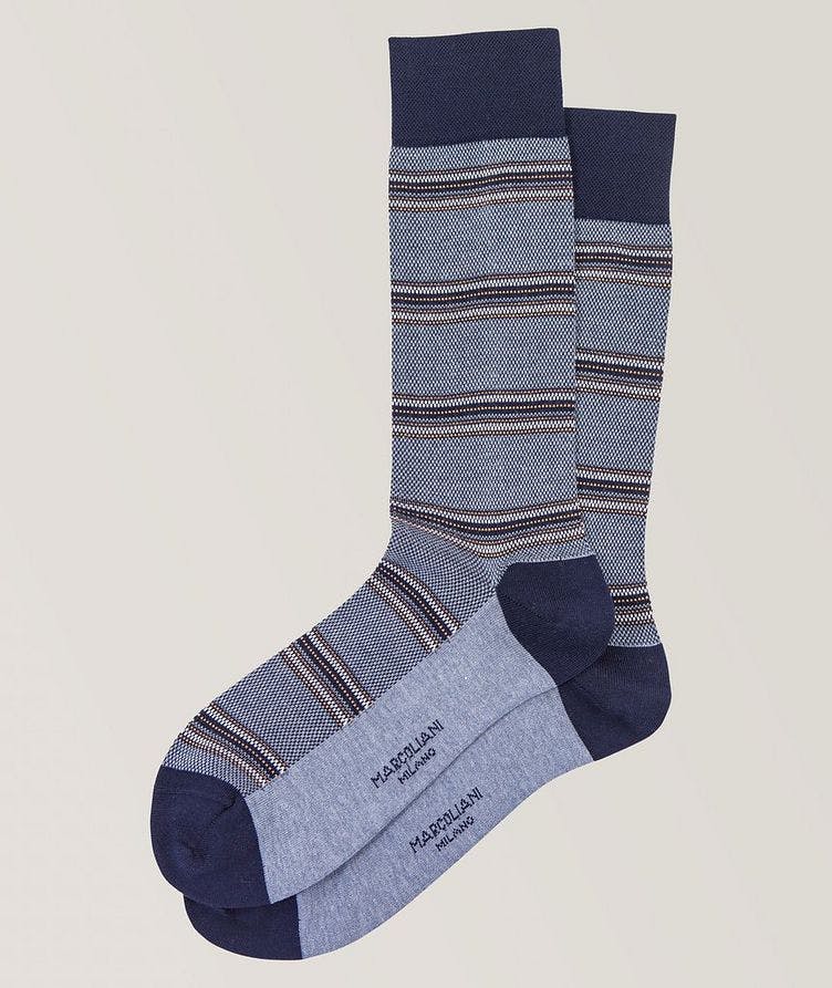 Pique Stripe Pima Cotton-Blend Socks image 0