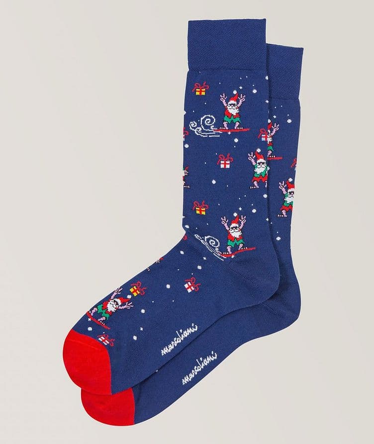 Chaussettes en coton pima à motif des fêtes image 0