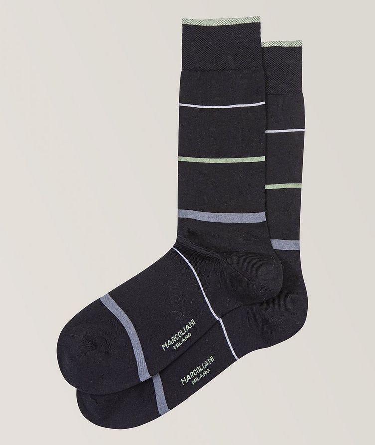 Cuvee Striped Pima Cotton-Blend Socks image 0