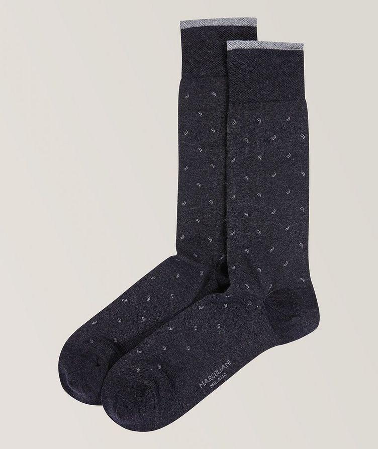 Micro Paisley Pima Cotton-Blend Socks image 0