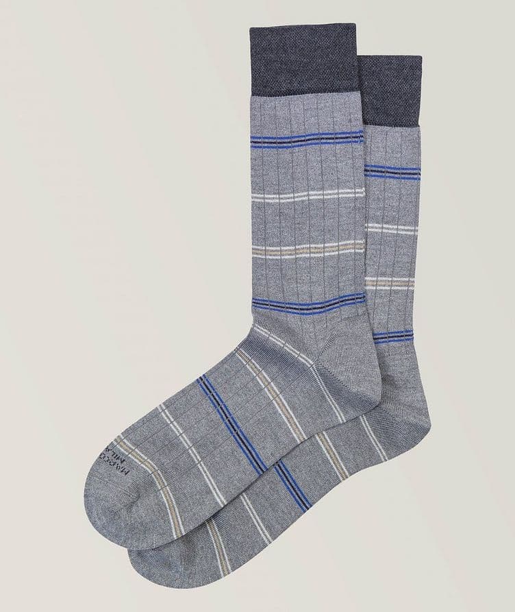 Ribbed-Striped Dress Socks image 0