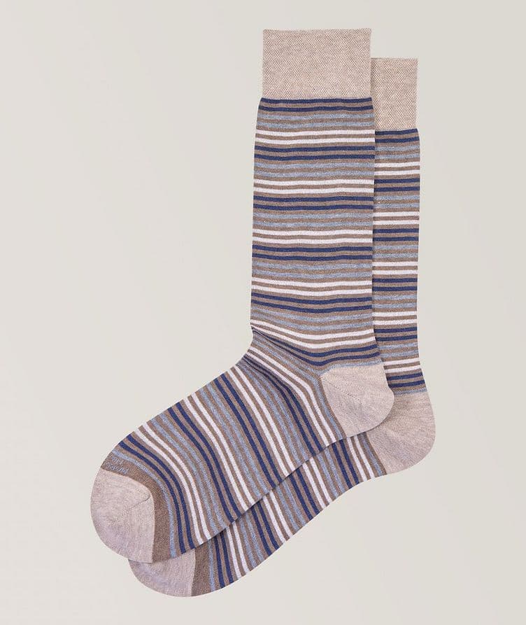 Simple Strip Pima Cotton-Blend Socks image 0