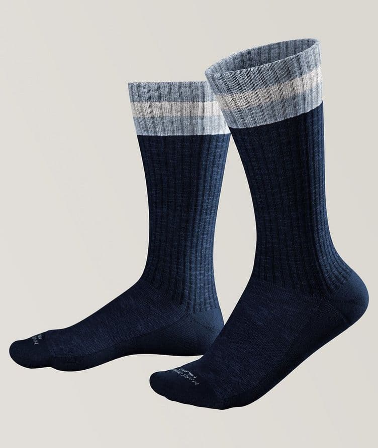 Preppy Stripe Stretch Cotton-Blend Socks image 0