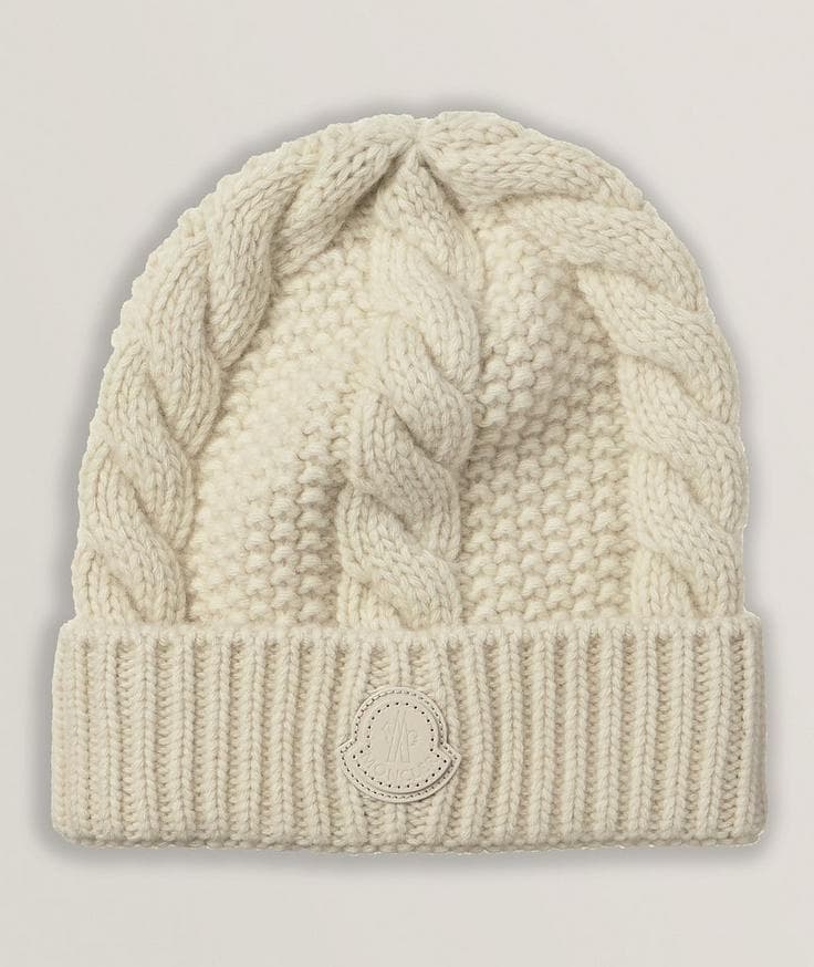 Moncler Cable Knit Logo Patch Toque