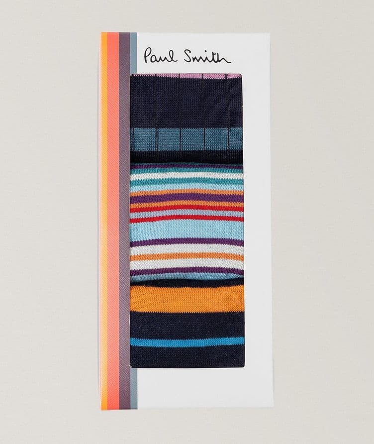 Three-Pack Striped Dress Socks image 1