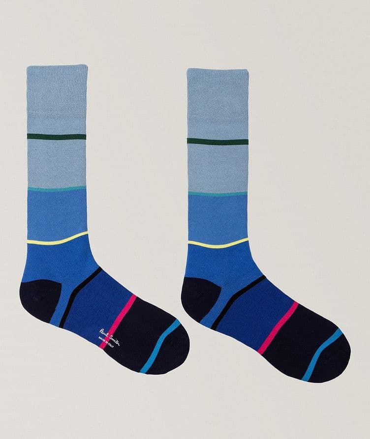 Hayden Stripe Cotton-Blend Dress Socks image 1